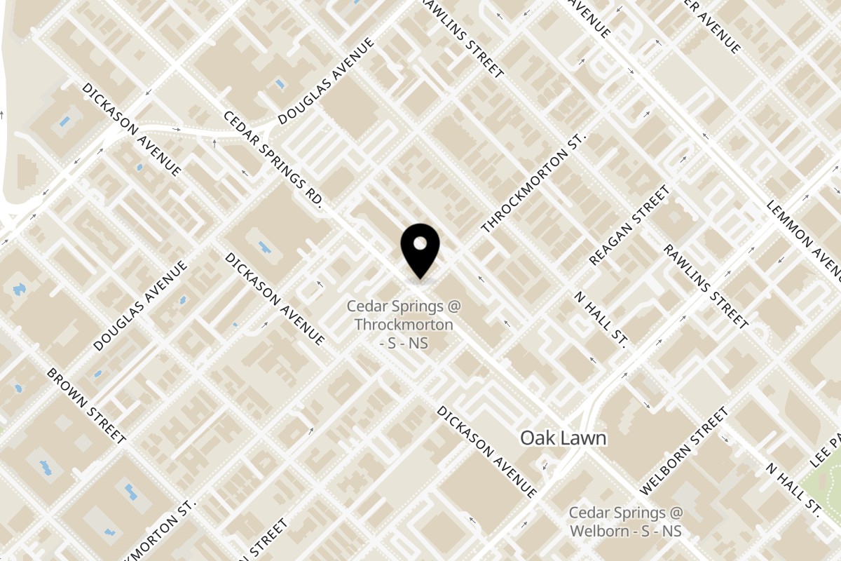 Map showing the location of Italia Express on 4000 Cedar Springs Rd in Dallas